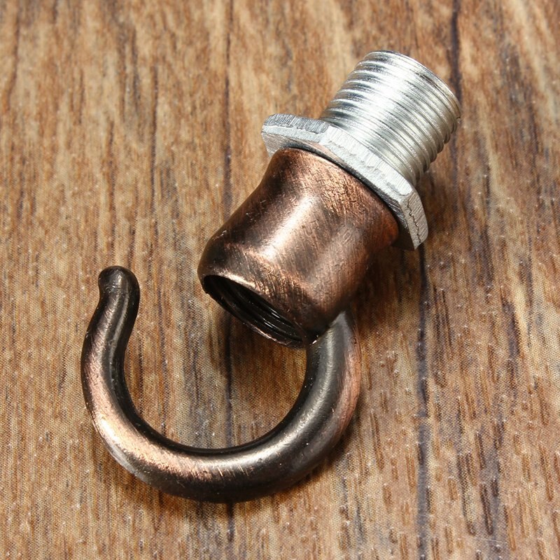 10mm -säikeinen  m10 retro -antiikki -vintage -metallikatto -ruusuvalo kattokruunu, jossa ruuviliittimet, jotka avaavat sileän tyylin: Punainen antiikkinen kupari