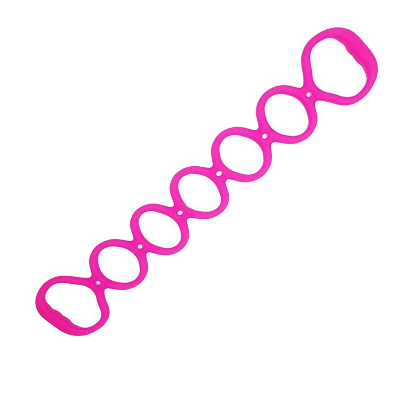 7- rings stretchband, weerstandsbanden, yoga stretcharm, schouders, voet, fitness thuisgym: Roze