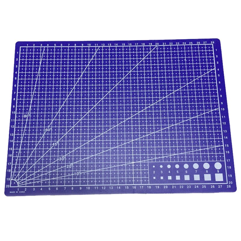 5 PCS of A4 Grid Lines Cutting mat Craft Card Fabric Leather Paper Board 30*22cm Blue