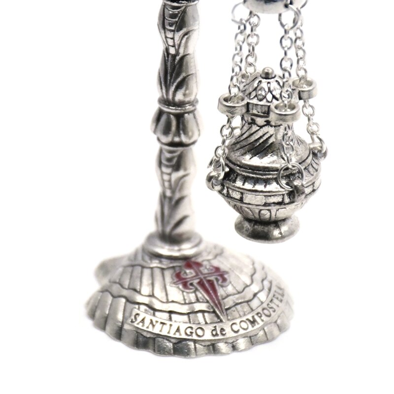 Antieke Gesneden Wierookbrander Kruis Decoratie Kerk Kapel Ornamenten Gebed P31D