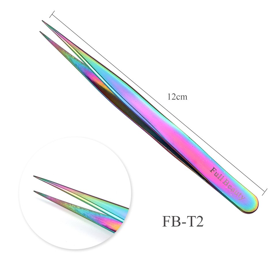 4 rodzaje prostych, zakrzywionych, tęczowych pęustawić robić przedłużania rzęs, makijażu, manicure, precyzyjnego wybierania, profesjonalnej pęsety robić brwi, fbt 1-4: Fb -t2