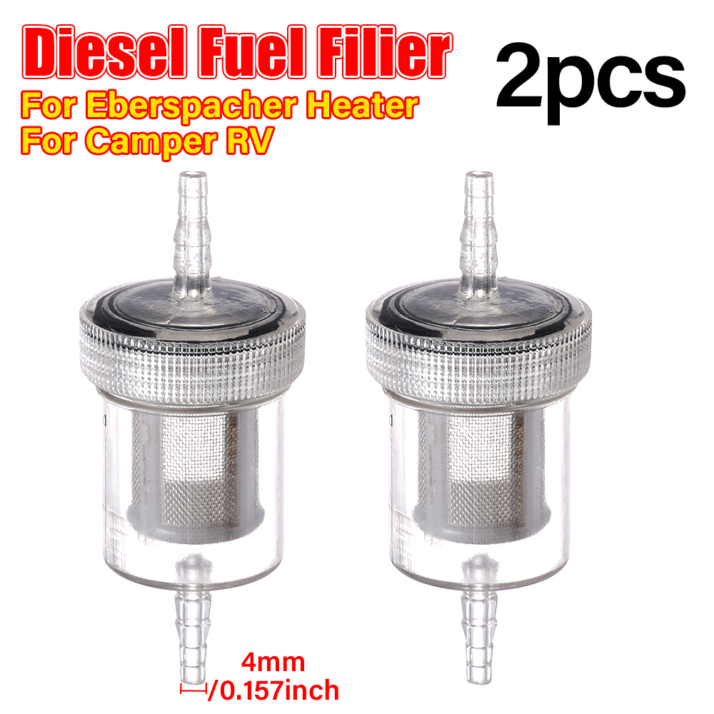 1/2Pcs 4mm Diesel In-Line Fuel Filter Kit Gas Filter For Eberspacher Heater Air Heater Diesel Set Auto Filters Accessories: Dark Grey