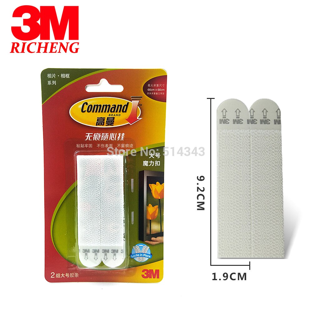 8pcs 3M Command Damage-free Large Picture hanging Strips 2 sets/pack Command Picture & Mirror Hanging Strips magic dual lock