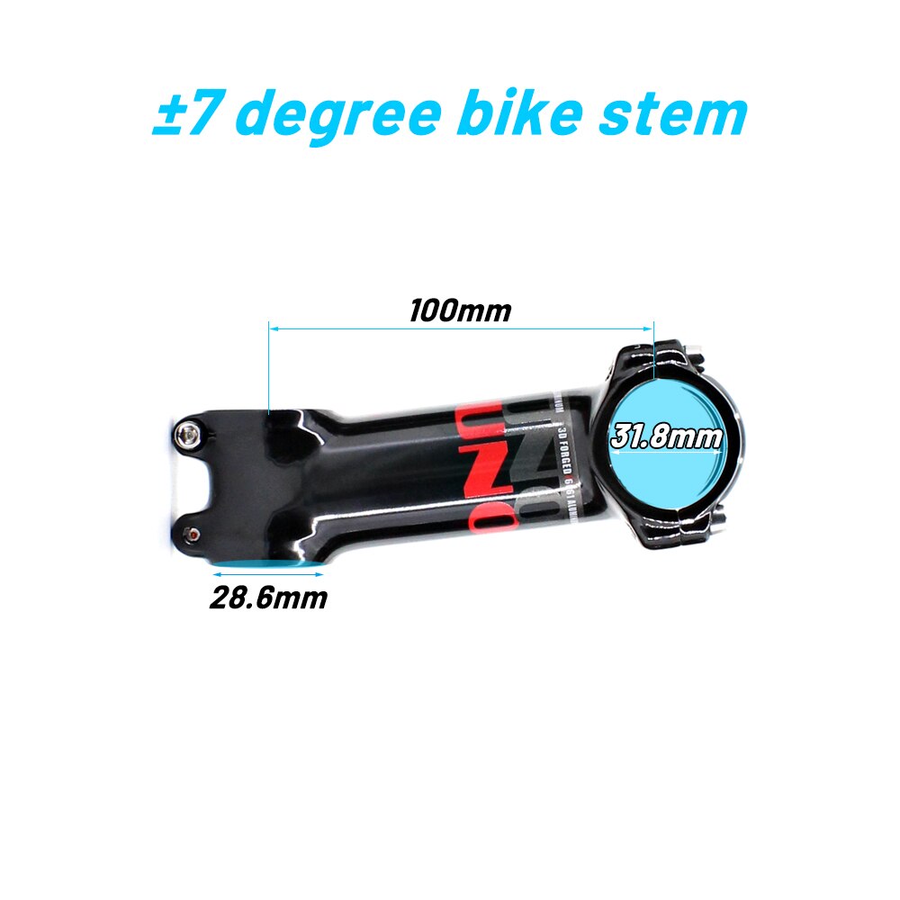 UNO vtt vélo tige 7 degrés ultra-léger en aluminium vélo tige 31.8mm 60-130mm montagne puissance pièces route 7 vélo puissance pièces tige: 31.8x100mm