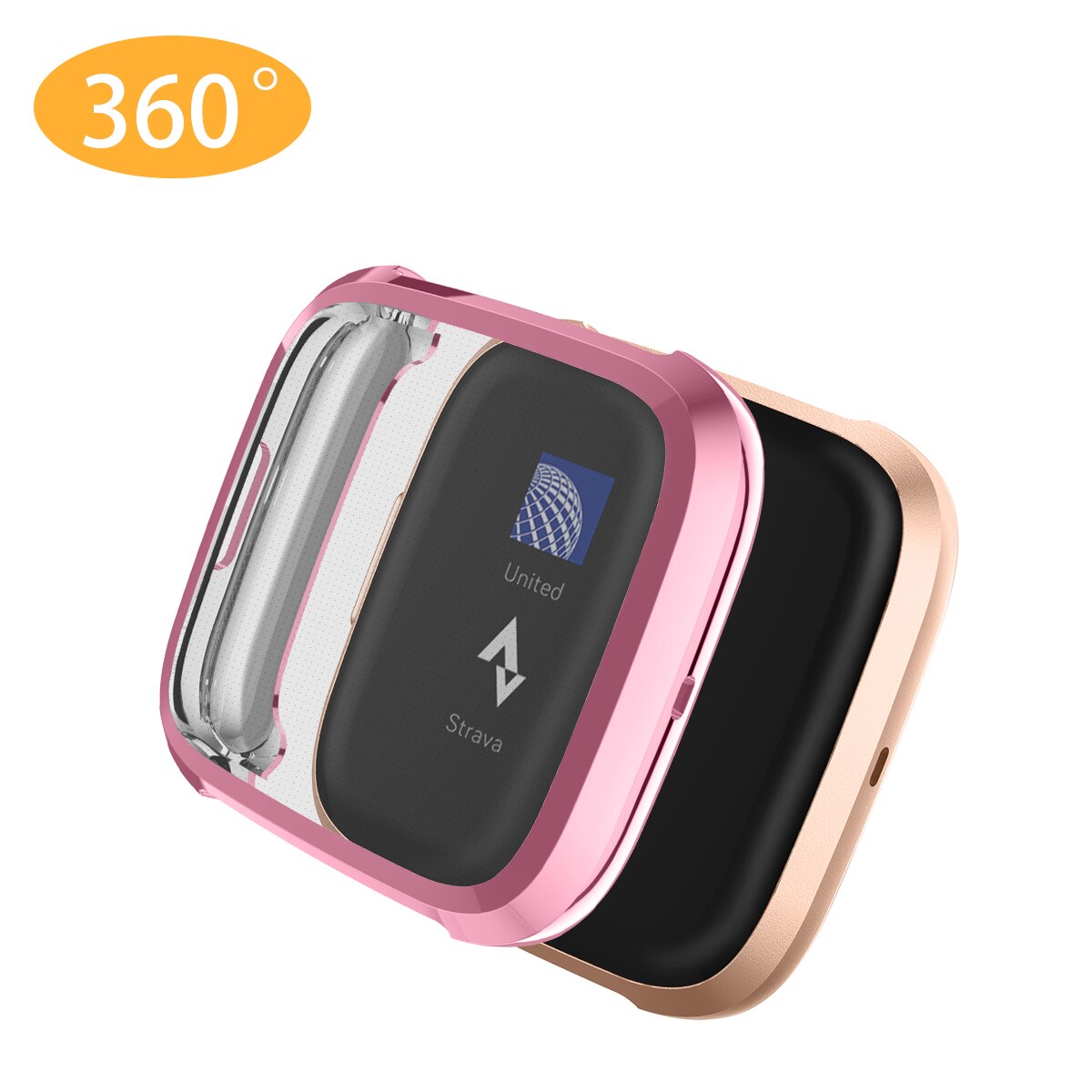 Fitbit versa 2 fodral plätering+tpu skydd silikonfodral helskärmsskydd för fitbit versa 2 fodral 61018