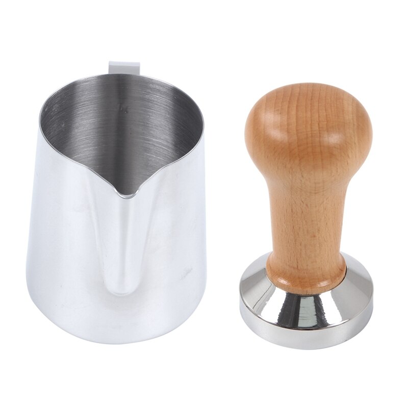 Milk Jug 350Ml Handheld Coffee Creamer Milk Frothing Pitcher Jug Cup Coffee Tamper 51mm