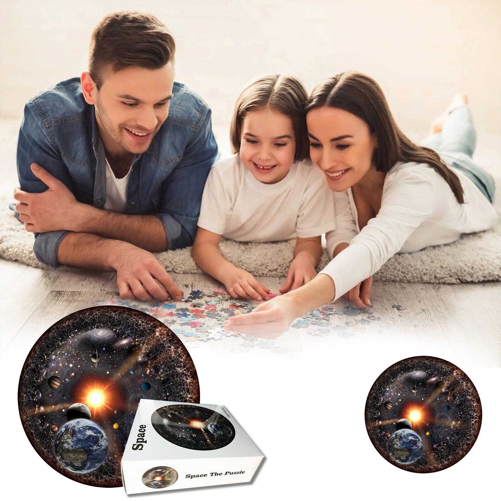 Space Puzzle Universe Puzzle Round Puzzle Series Adult Children Puzzle 1000 Pieces Home Parent-child Interaction Toy