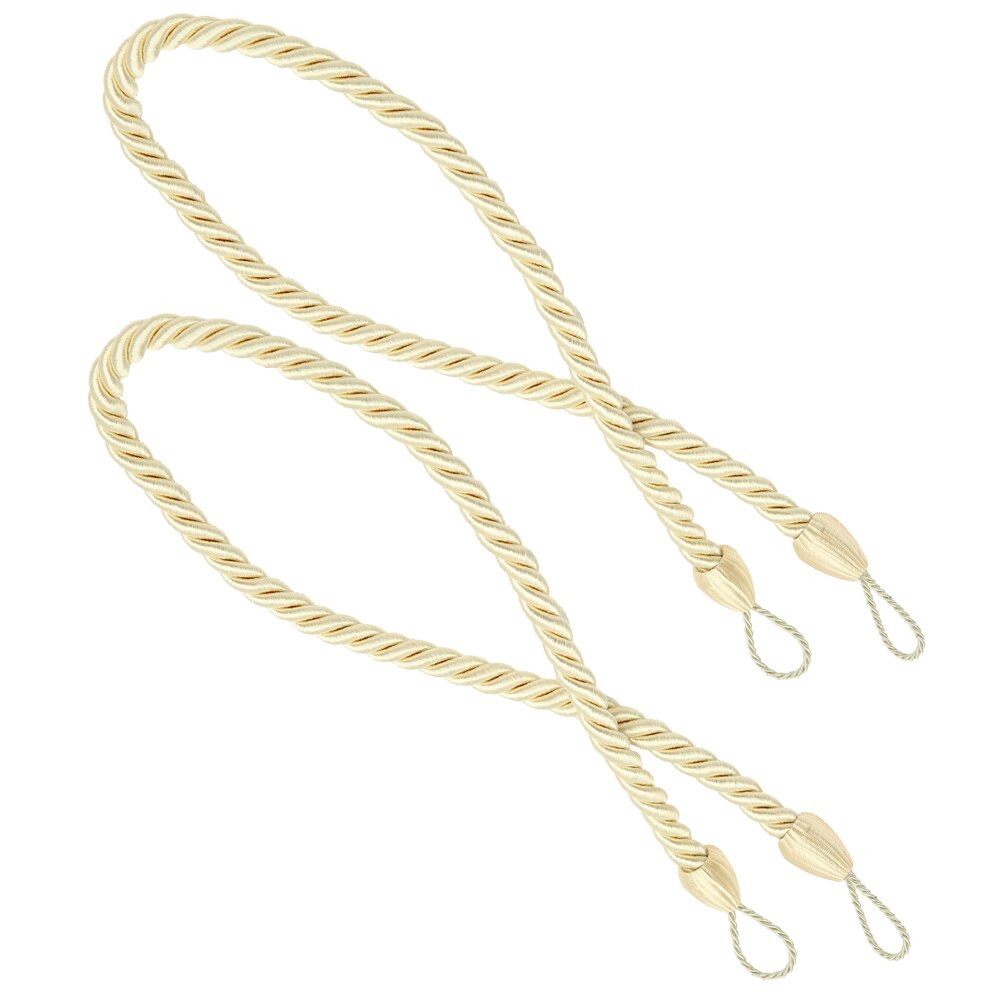 1Pc Crystal Beaded Tassel Curtain Tieback Decorative Curtain Curtains Cord Accessories Room Decor Home Rope Buckle Tie For: Cream-colored