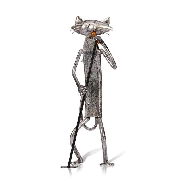 Figuras de arte del hierro hechas a mano de gatos, esculturas de Metal, objetos hechos a mano para el hogar, muebles para el hogar CGSTORE: Style B