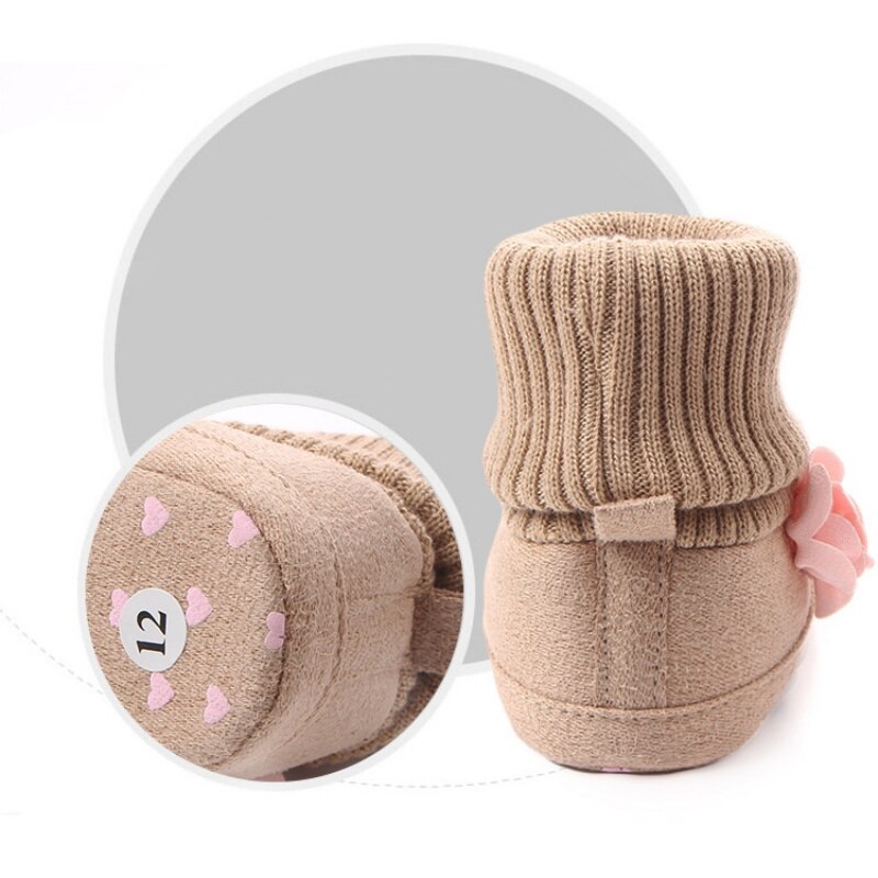 Baby Boots Winter Baby Girl Boots Warm Soft Flowers Newborn Snow Boots Children's Shoes wf