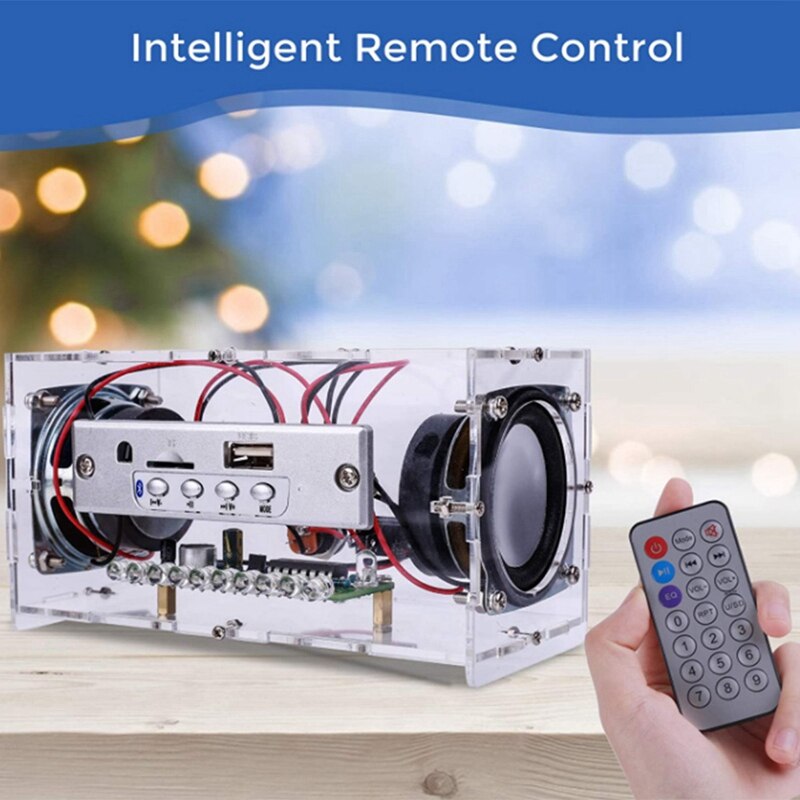 Produktbild von Heemol DIY-Lötbausatz – Mini-Verstärker Mit FM-Radio 87,5–108 MHz, Bluetooth 5.0, LCD, Fernbedienung, 2x3W – Löten üben & Musik Genießen