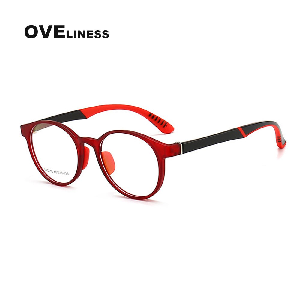 Ultralette fleksible bløde børn ramme dreng pige børn optiske brille ramme briller til syn briller lunettes de vue enfant: Rød