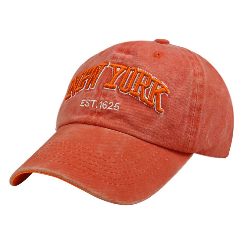 FOXMOTHER-Gorra vaquera negra de algodón con letras bordadas para hombre y mujer, sombrero deportivo con letras bordadas de YORK, utdoor, unisex: Naranja