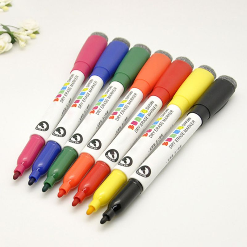 8 Kleuren Magnetische Whiteboard Marker Pennen Met Gum Uitwisbare Fine Nib Office Schoolbenodigdheden