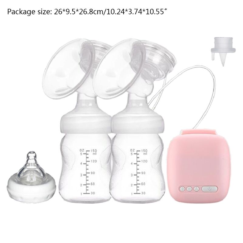 Electric Double Breast Pump Set with 2 Milk Bottles Milk Extractor Breastfeeding Assistant