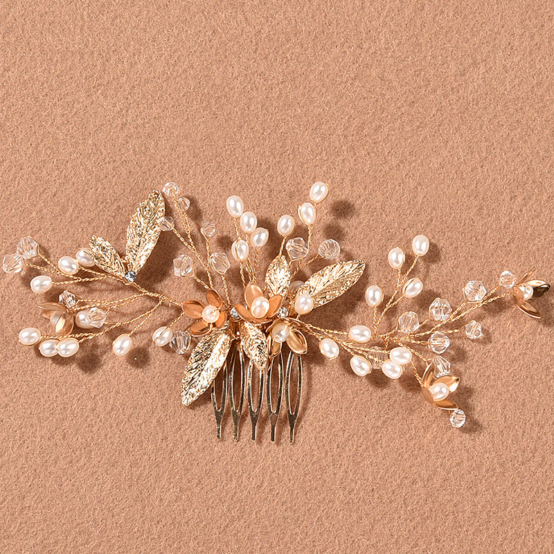 Tissage de perles en cristal, peignes de mariage, accessoires de cheveux pour mariée, serre-tête de fleur, bijoux d&#39;ornement de cheveux pour femmes