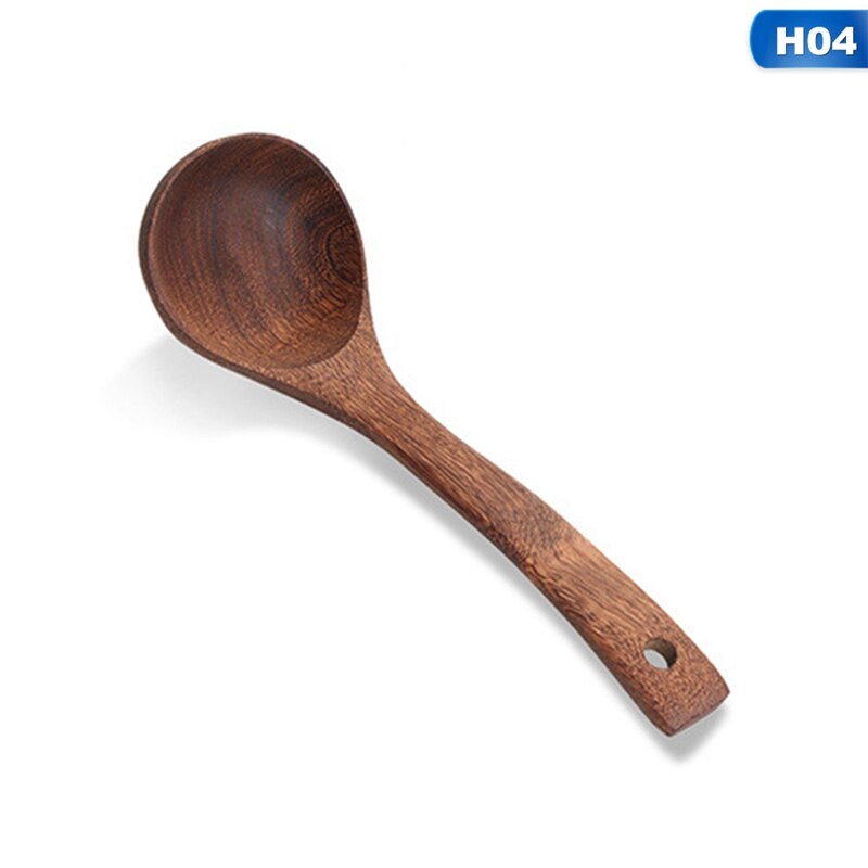 Wooden Long Handle Spatula Kitchen Non Stick Cooking Utensils Wooden Turners Spatula Spoon Kitchen Utensils: H04