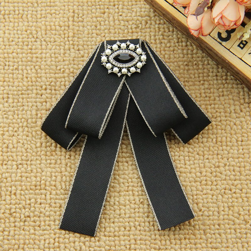 Corbata de Metal para el cuello para mujer, ropa General, pajarita blanca, accesorios para mujer y Niña