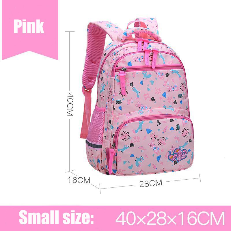 Sacs d'école primaire pour filles, sac à dos mignon, confortables, sacoche pour livres imperméables avec large bande d'épaule: Pink Small