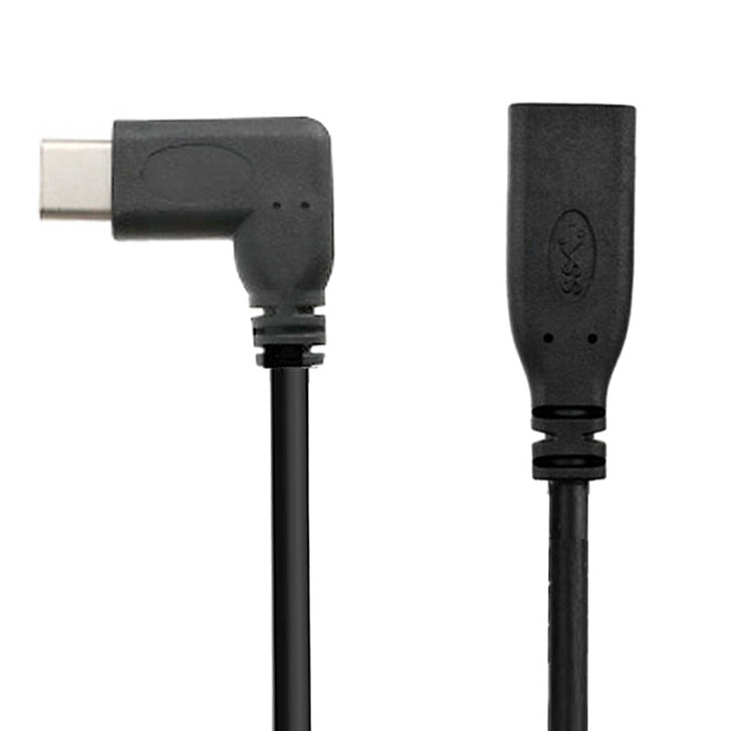 1 Meter Type-C USB 3.1 Male to USB-C Female 90 Degree Cable Extension Data Cable Cord