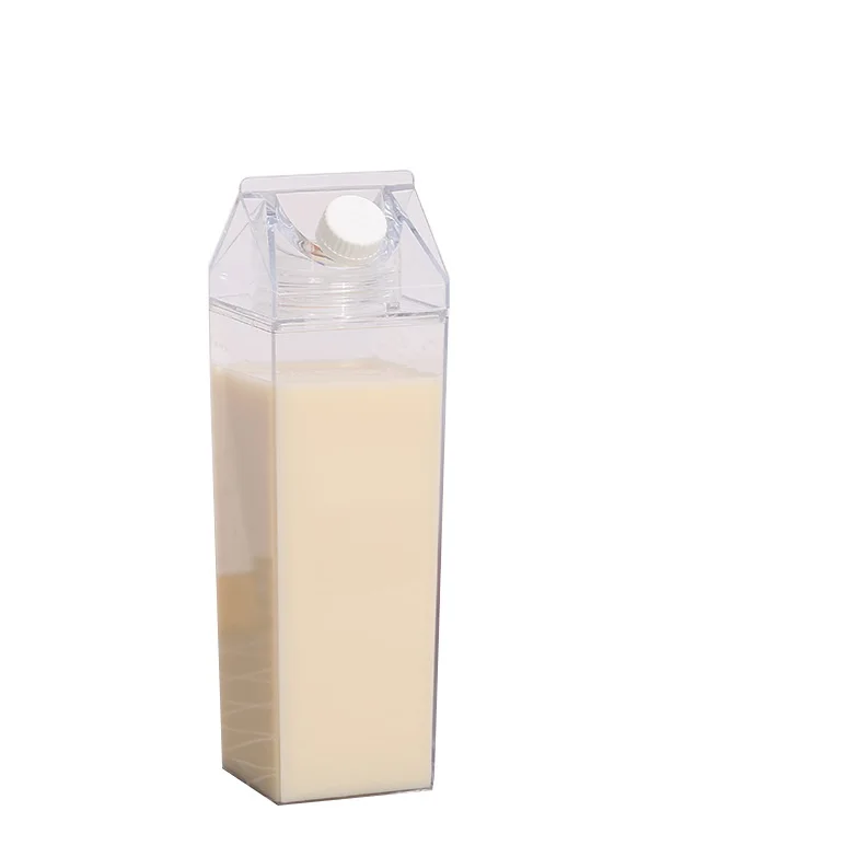 500ml/1000ml mælkekarton vandflaske, bpa fri plastik bærbar boks til juice
