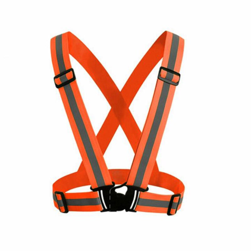 Correa reflectante para correr de noche, chaleco reflectante de alta visibilidad, suministros de seguridad deportiva para hombre y mujer: Fluorescent orange