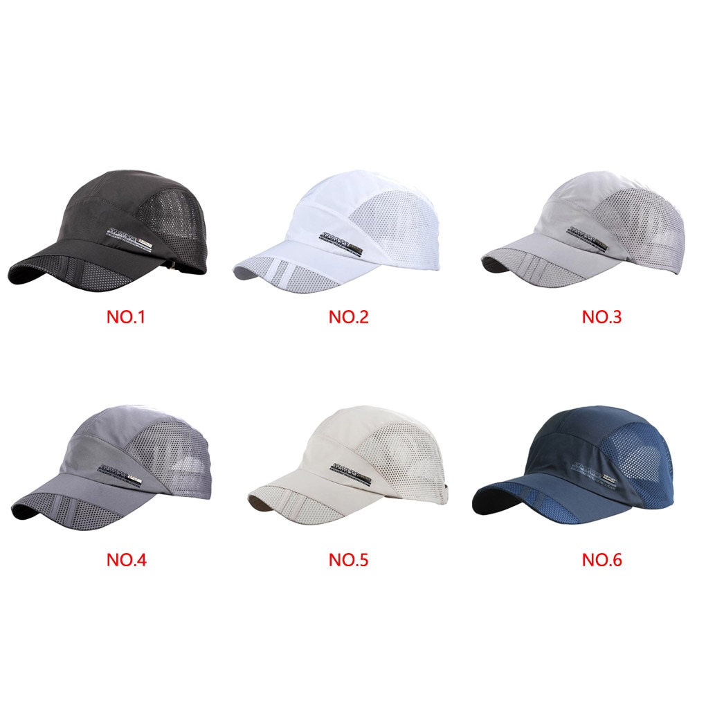 Breathable Mesh Sun Hats Cap Quick Drying Hats For Men Blue gray