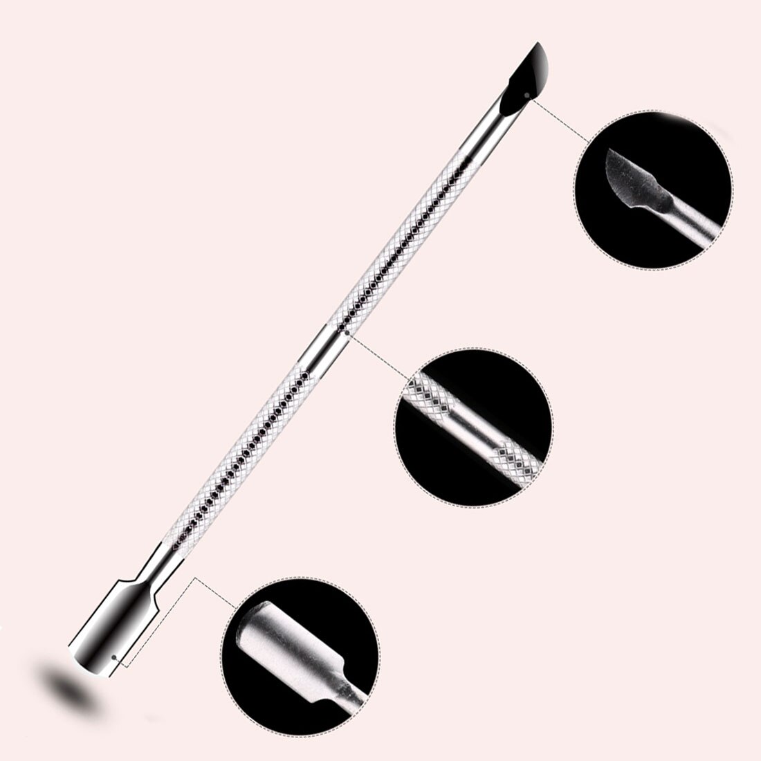 Stainless Steel Cuticle Nail Pusher Finger Foot Dead Skin Remover Manicure Pedicure Care Tool Cuticle Pushers 1pcs