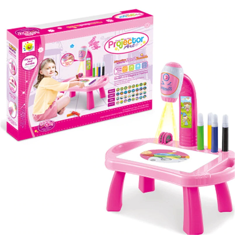 Little Hands Tekenprojectortafel voor kinderen, traceren en tekenen projectorspeelgoed met licht en muziek, slimme projector voor kinderen, schetsbureau, leerprojectie, schildermachine voor jongen
