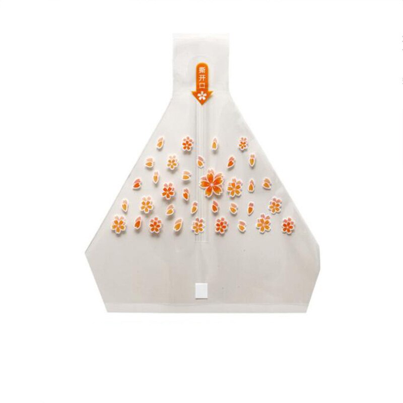 100Pcs Driehoek Rijst Bal Verpakking Zak Kersenbloesems Panda Anti-Fog Tas Tear Sushi Onigiri Verpakking: 6