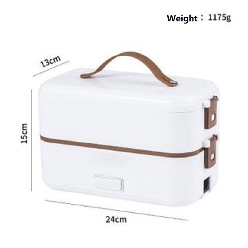 Multifunctional Heat Preservation And Fresh-Keeping Microwave Oven Electric Lunch Box Heating Plug-In Electric Cooking Lunch Box: White two layers