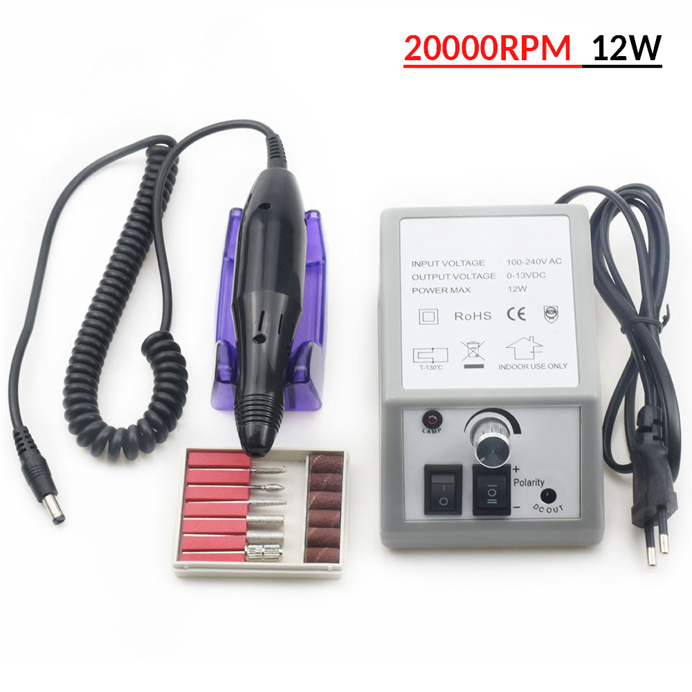 Professionelle Nagel Bohrer Maschine 20000/35000RPM Mühle Cutter setzt Schleifen Bande Für Manikübetreffend Pedikübetreffend Bausatz Elektrische Nagel Datei werkzeug: 20000RPM  grau
