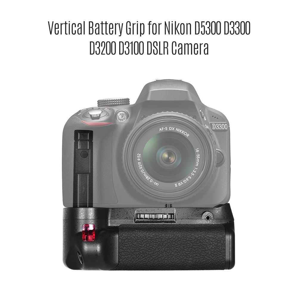 Vertical Camera Battery Grip Holder for Nikon D5300 D3300 D3200 DSLR Camera EN-EL14 Battery Powered with IR Remote Control