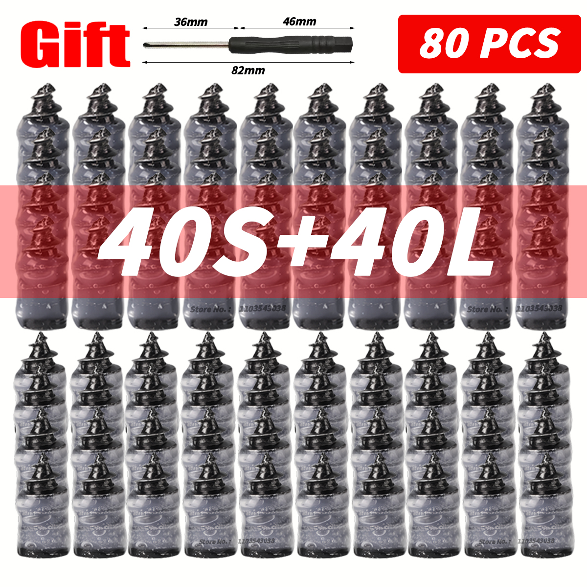 10-100PCS Universal Vakuum Auto Reifen Reparatur Gummi Nagel Für Auto Motorrad Roller Tubeless Reifen Reparatur Kit Kleber freies Reifen Nägel: Grau