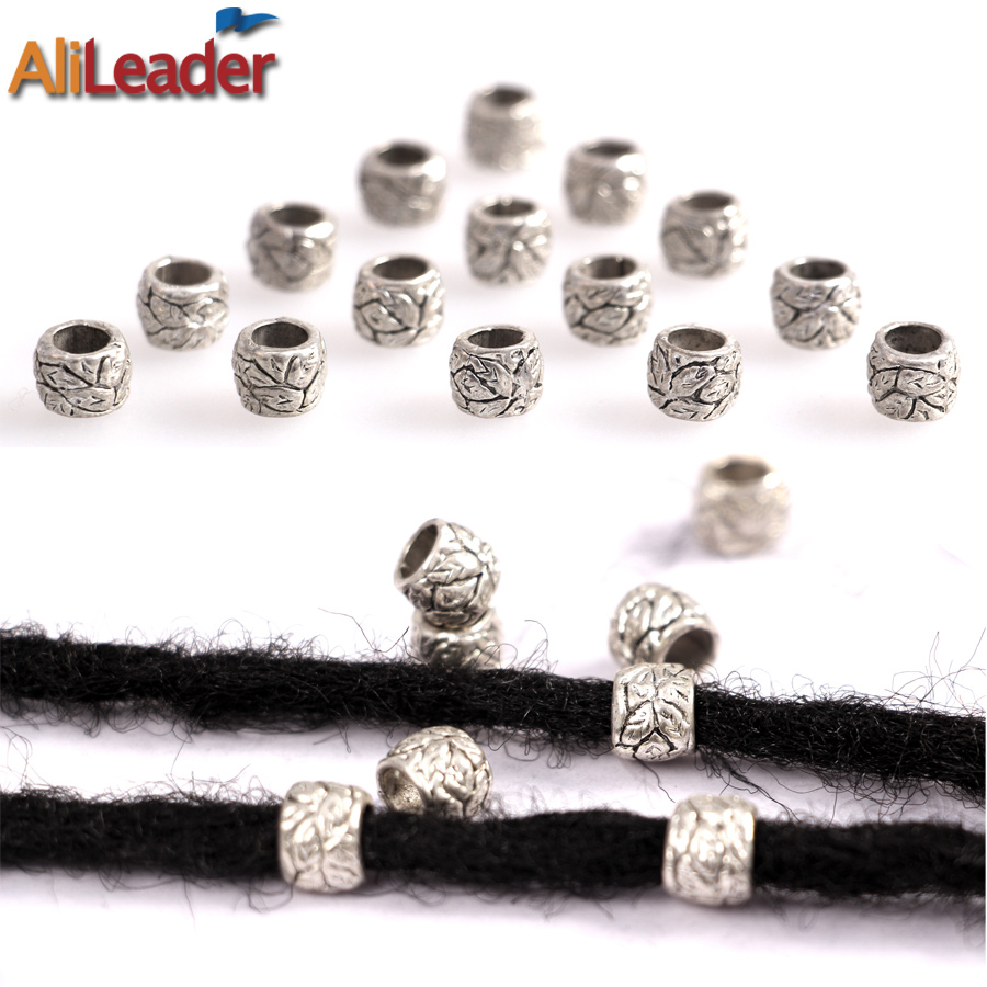 Alileader, cuentas de Rastas, cuentas de plata del Tíbet, brazaletes ajustables para trenza de pelo, 10 unidades/lote anillos para rastas, herramientas para cabello, trenzas de ganchillo