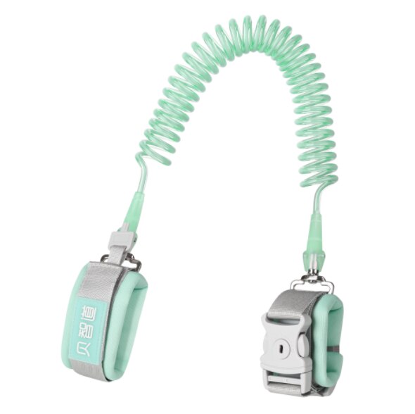 Corda di trazione anti-smarrimento per bambini per proteggere il tipo di chiave del braccialetto da polso per bambini con giunto girevole a 360 gradi: con lock verde