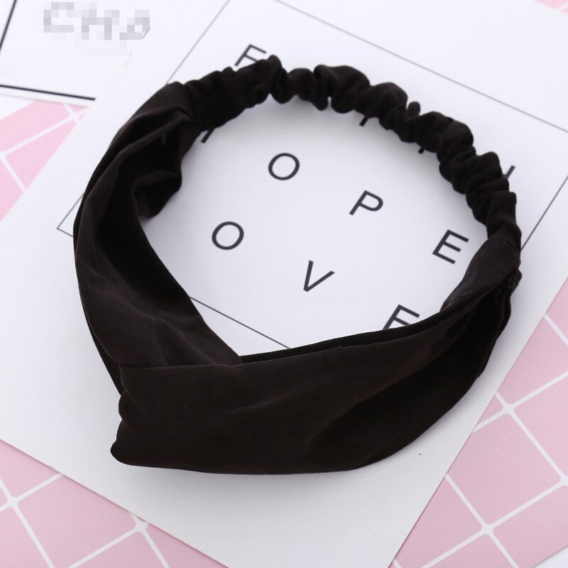 Bandeau en velours doré, couleur unie brillante, nœud croisé polyvalent, accessoires de cheveux pour femmes, Turban large pour dames: 2