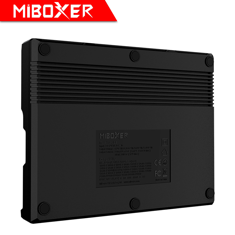 MiBOXER C8 Battery Charger 8 Slots LCD Display for Li-ion LiFePO4 Ni-MH Ni-Cd AA 21700 20700 26650 18650 17670 RCR123 18700