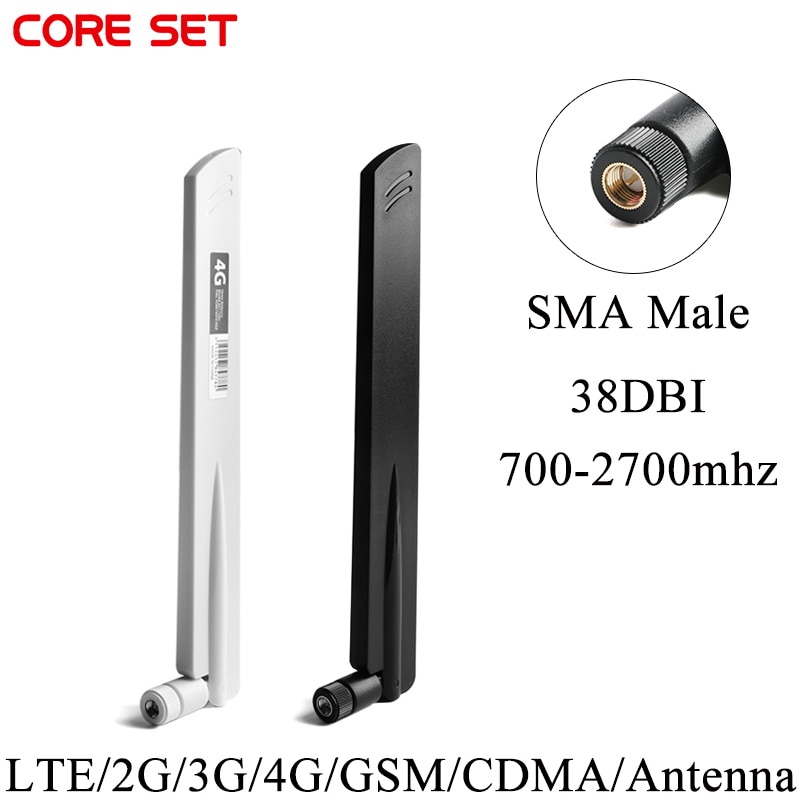 Antena de conector macho para enrutador GSM/CDMA, 3G, 4G, módem, 38DBI, SMA, 700-2700mhz, oferta