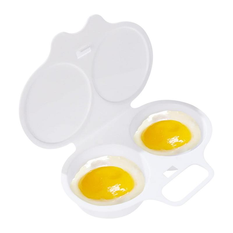 2-Eier-Mikrowellenherd, Eierstroper, Kunststoff, pochiertes Ei, Dampfgarer, Küche, Braten, Eierwerkzeug für Nudeln, einfach zu bedienen und zu reinigen