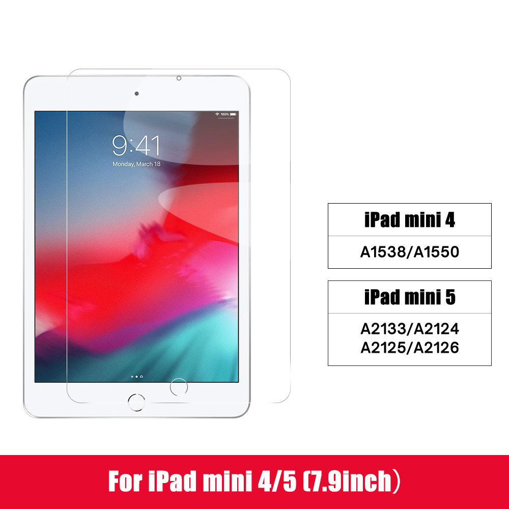2 stk for ipad 10.2 ipad pro 11 air 3 10.5 skjermbeskytter herdet glass for 9.7 7.9 2 3 4 5 6 7th mini 2 3 4 5: For ipad mini 4 5