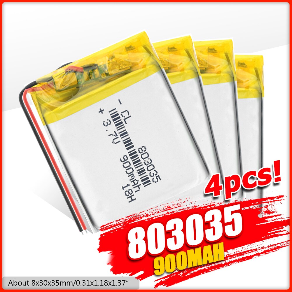 3.7V lithium polymer battery 803035 850MAH Rechargeable Li-ion Cell With PCB For Toy GPS MP3 MP4 MP5 Mini Fan Bluetooth Speaker