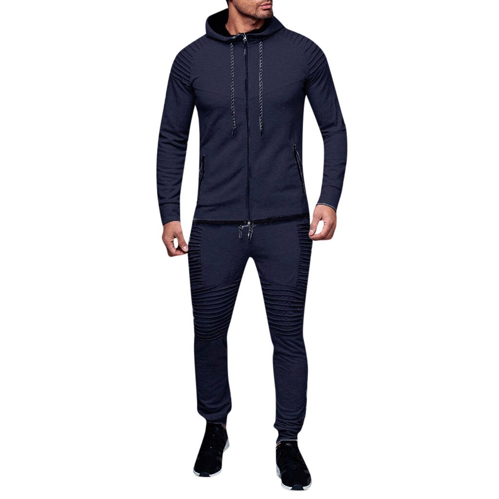 Ensemble pour homme, sweat-shirt à poches, Long pantalon, survêtement, Se6, collection automne et hiver: Navy  / L