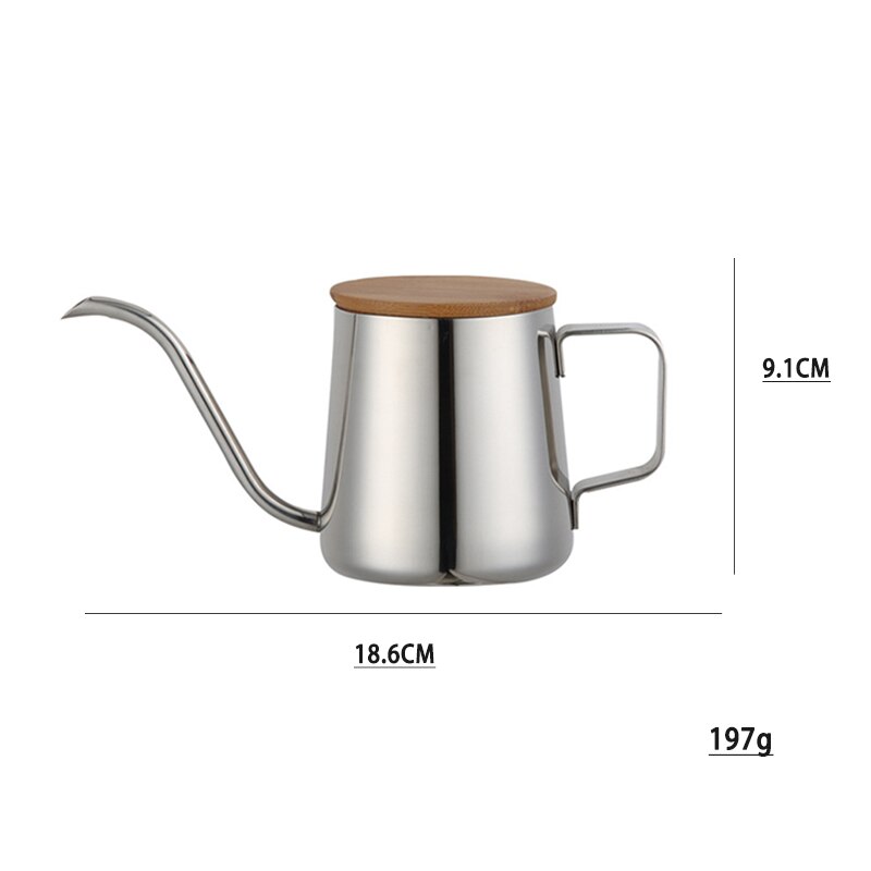 Gunot 350 Mlmaker Koffie Pot Roestvrijstalen Ketel Pot Zwanenhals Theepot Waterkoker Inductie Fornuis Koffiezetapparaat Met Deksel Koffie Pot