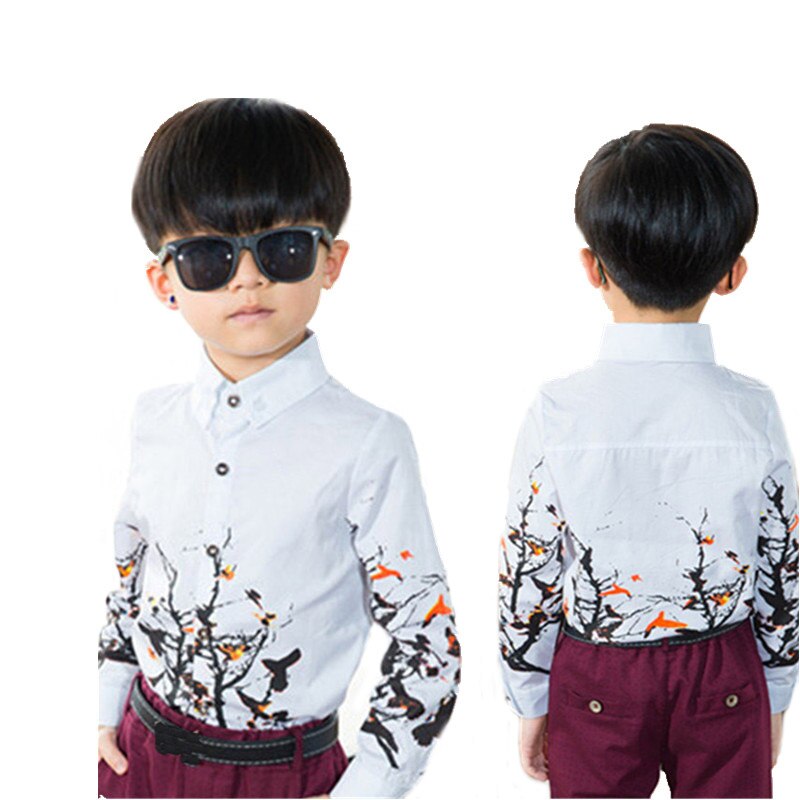 Wedding Dress Flower Kids Boy Blouse & Shirts long sleeve Spring Autumn Children Clothing Baby Boys Party Blouses shirts S24: Flower Shirts / 9T