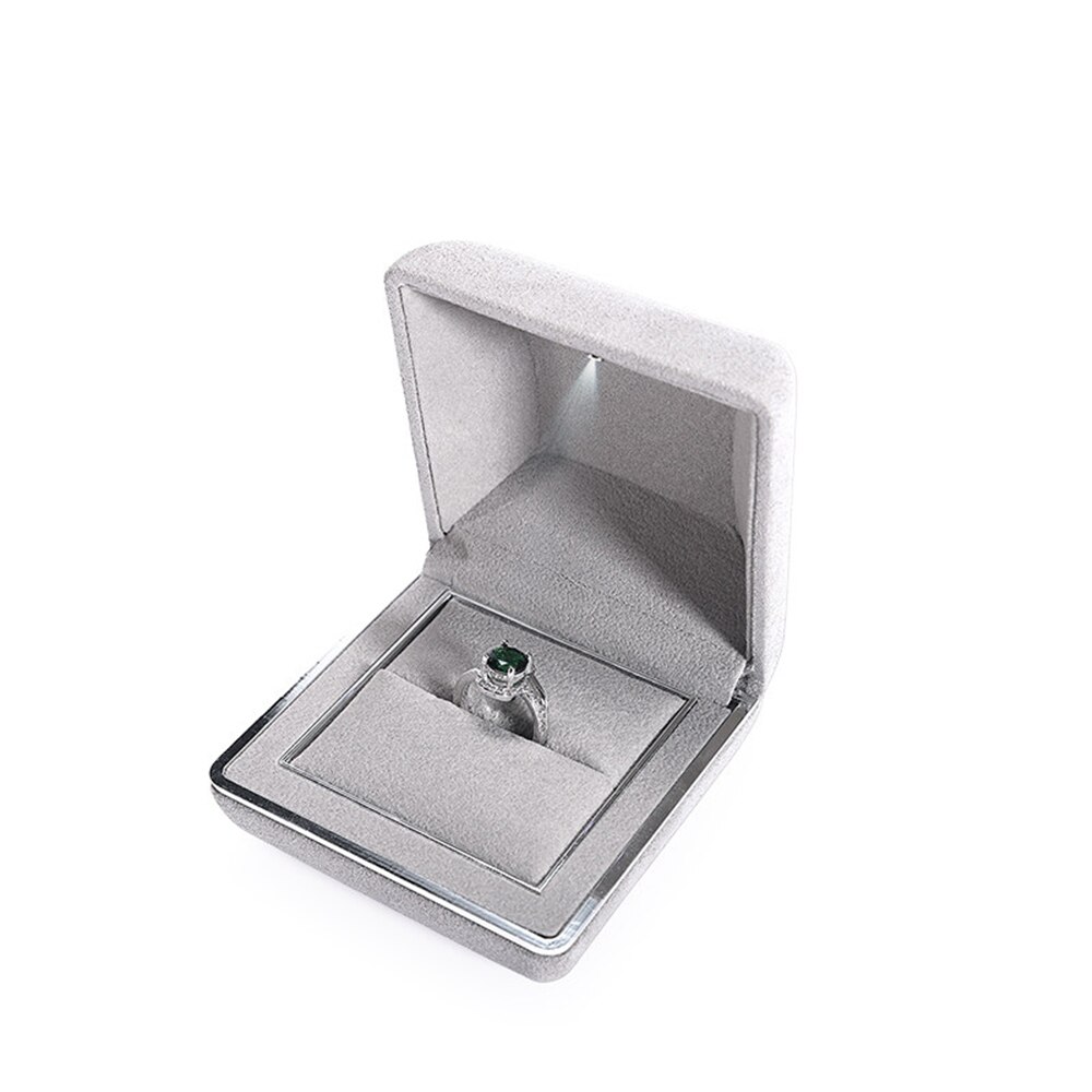 B-LIFE Ring Jewelry Storage Case Box Earrings Counter Display Props with Led Proposal Engagement Wedding