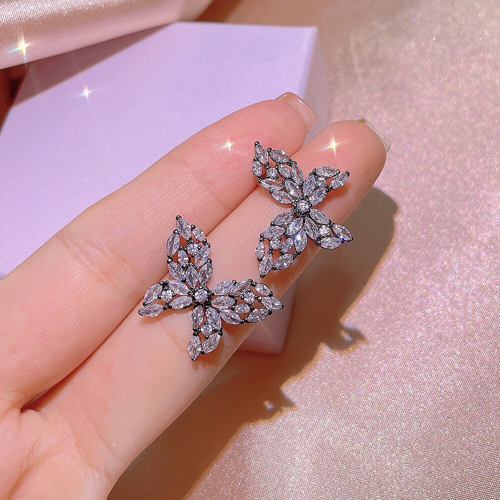 2022 Trendy Bow Zilver Kleur Bruid Sieraden Sets Voor Vrouwen Anniversary Sieraden J6856