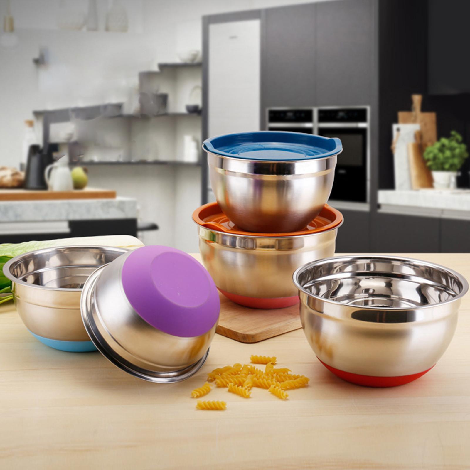 Stainless Steel Mixing Bowl Cake Salad Food Heat Insulation Holder Kitchen Tool