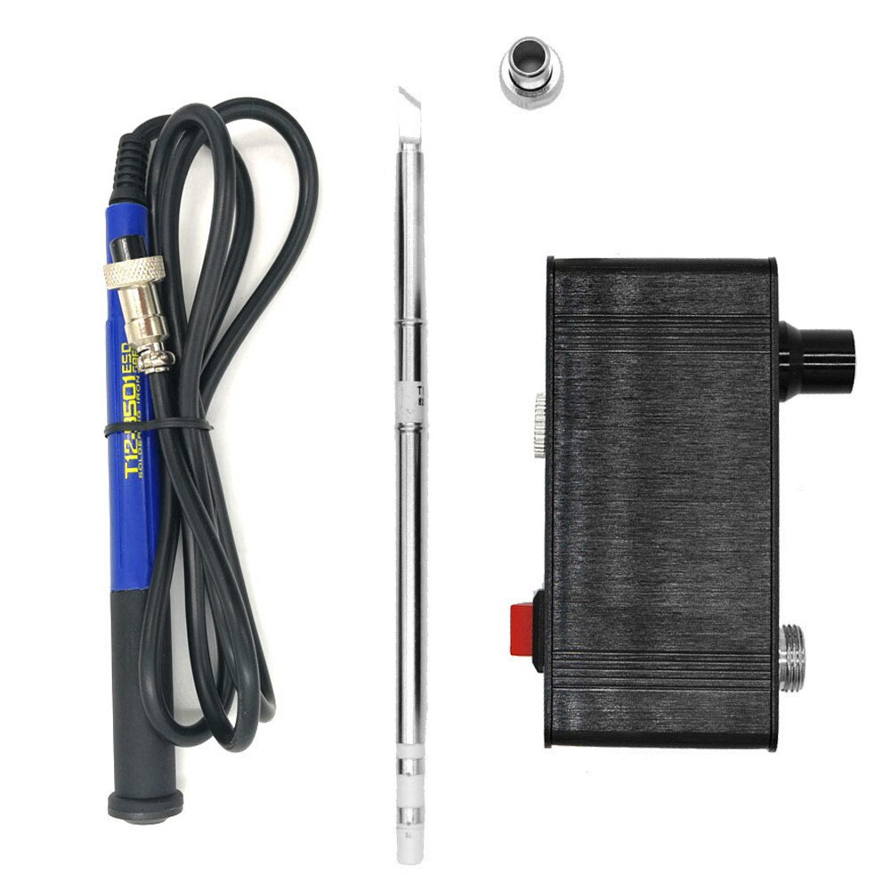 QUICKO Mini T12-942 Station de soudage Kit OLED bricolage soudure outils électriques soudage fer conseils régulateur de température avec poignée: Blue Plastic Handle