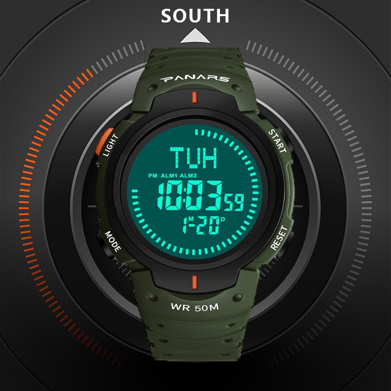 Synoke Outdoor Adventure Horloge Kompas Alarm Voor Hulp Horloge Mannen 5bar Waterdichte Digitale Zwemmen Sport Wacth Relogio Masculino